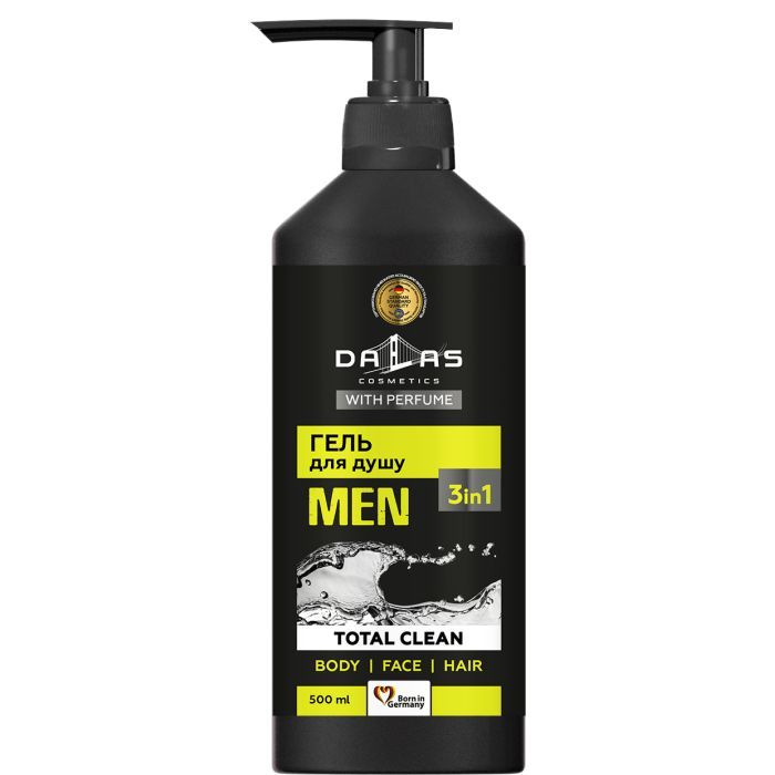 Гель для душа Dalas Cosmetics Total Clean 3 в 1 для мужчин 500 г (4260637722652)