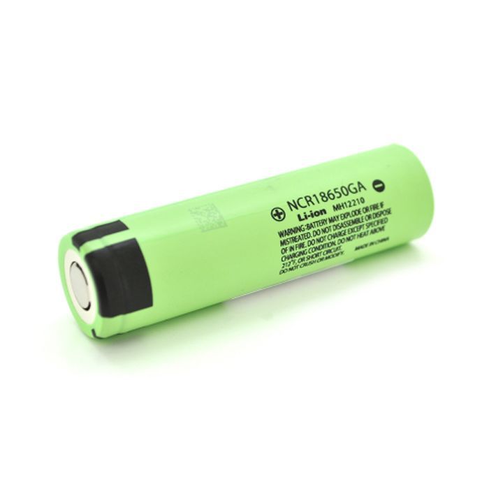 Аккумулятор 18650 3500mAh, TipTop, 10A, 4.2/3.6/2.5V, green Panasonic (NCR18650GA)