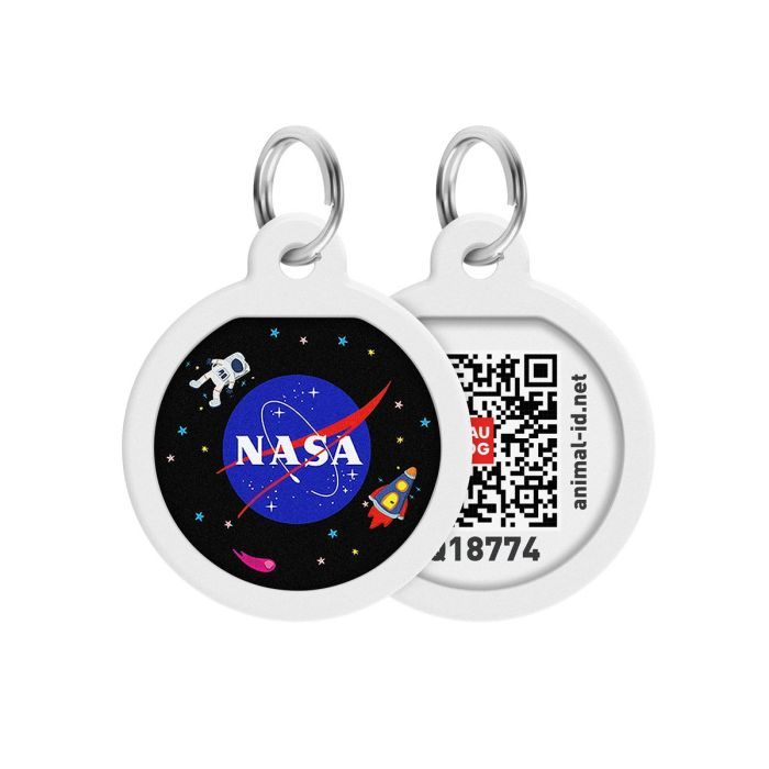 Адресник для животных WAUDOG Smart ID с QR-паспортом "NASA", круг 25 мм (0625-0147) изображение 5
