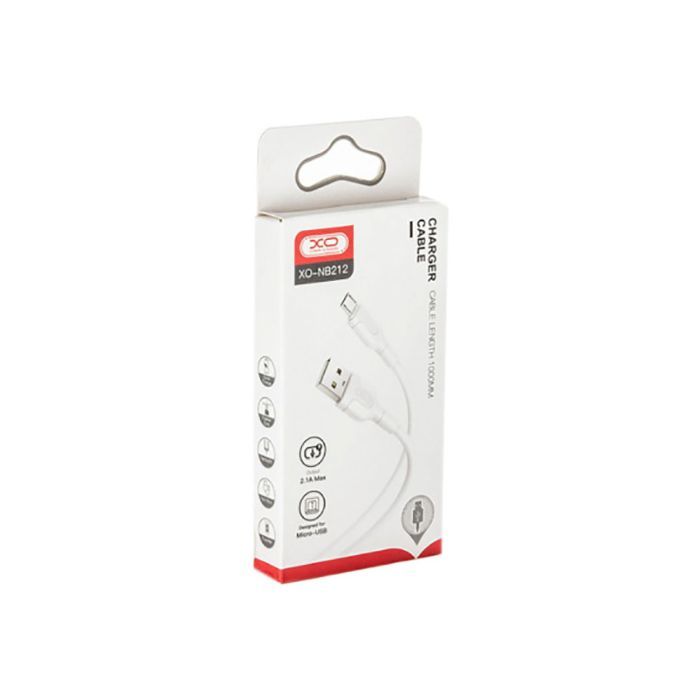 Дата кабель USB 2.0 AM to Micro 5P 1.0m NB212 2.1A White XO (XO-NB212m-WH) изображение 2