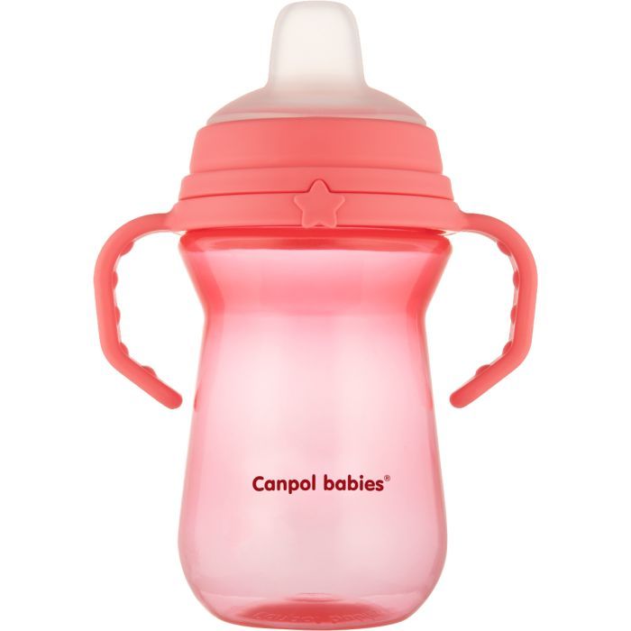 Поїльник-непроливайка Canpol babies з силіконовим носиком FirstCup 150 мл Рожева (56/614_pin)