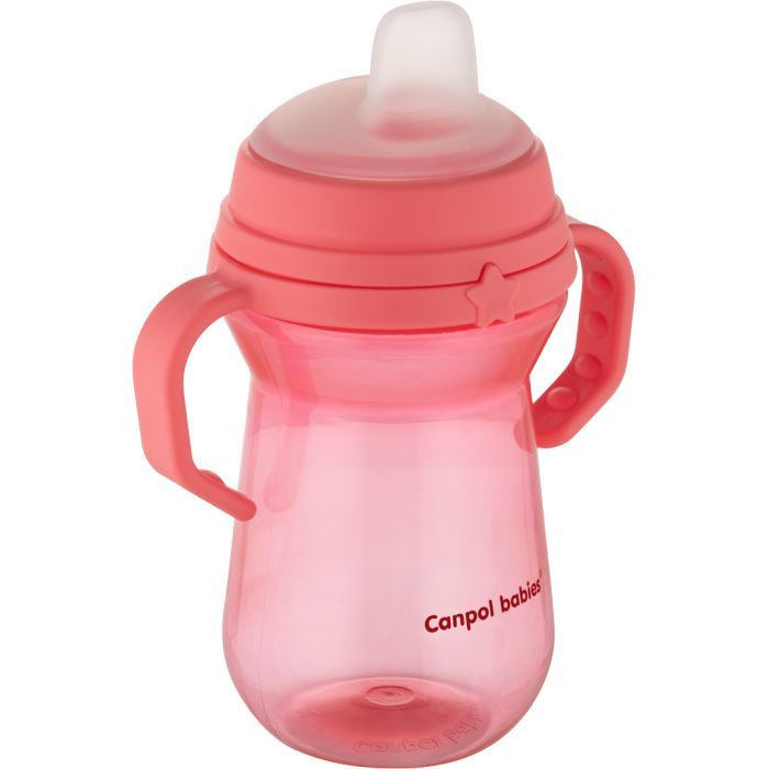 Поїльник-непроливайка Canpol babies з силіконовим носиком FirstCup 150 мл Рожева (56/614_pin) зображення 2
