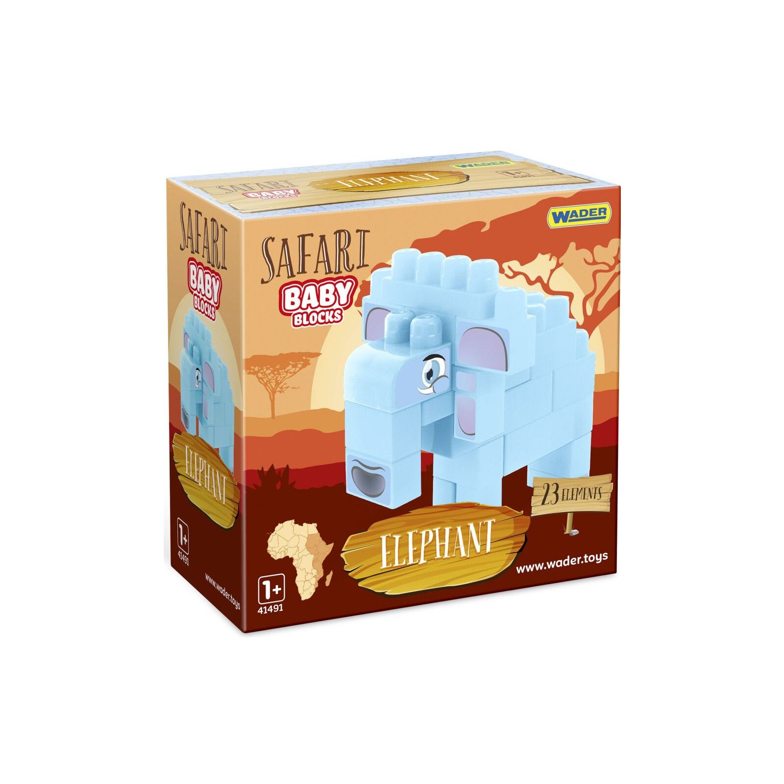 Конструктор Wader Baby Blocks Сафари – слон (41502)