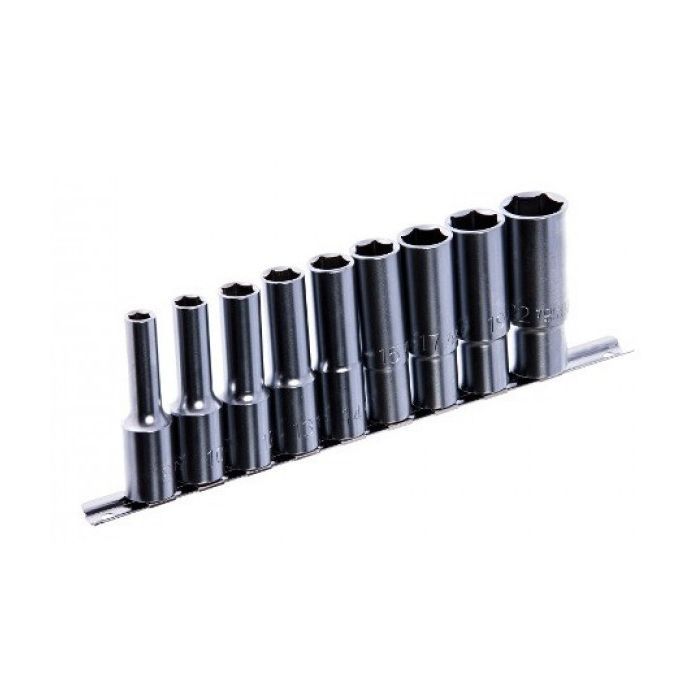 Набор головок Toptul длинных торцевых на планке 1/2" 9шт. 8-22мм (GAAQ1605U)