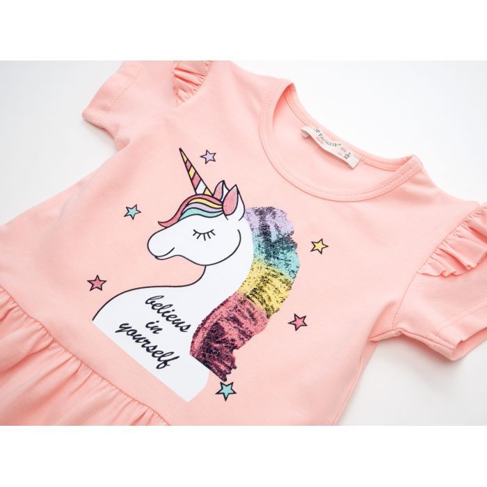 Плаття дитяче POP FASHION з єдинорогами (6835-104G-peach) зображення 3