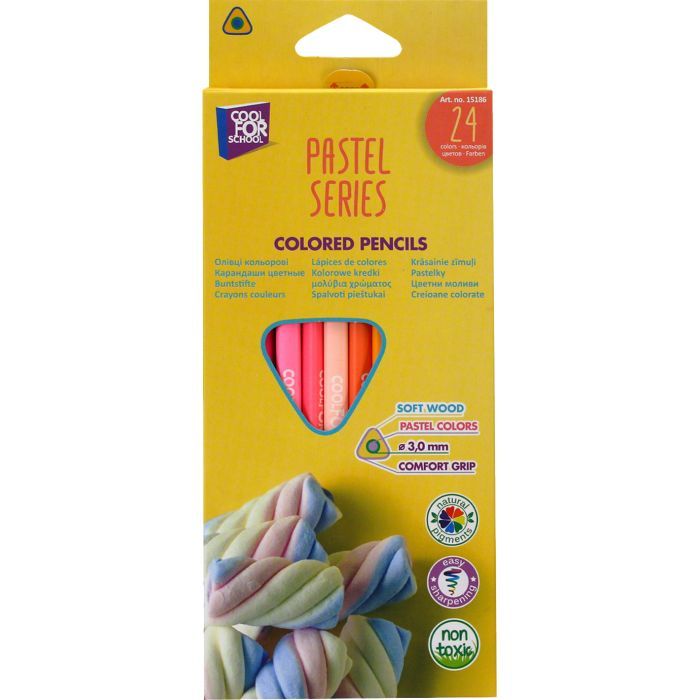 Олівці кольорові Cool For School Pastel Преміум 24 кольори (CF15186)