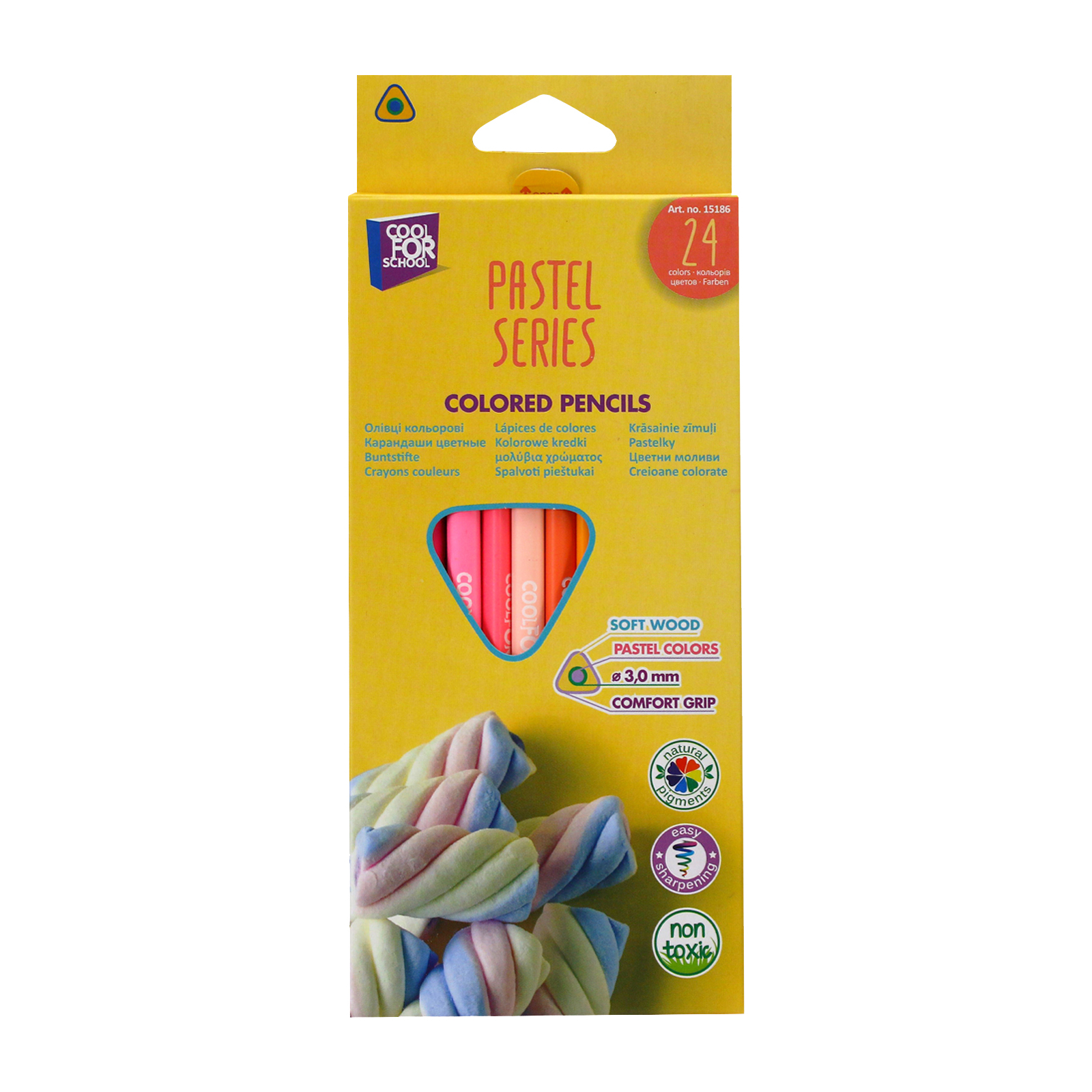 Карандаши цветные Cool For School Pastel Премиум 24 цвета (CF15186)