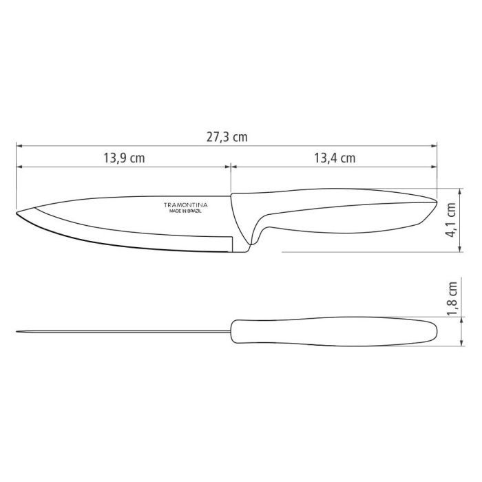 Кухонний ніж Tramontina Plenus Light Grey Chef 152 мм (23426/136) зображення 3