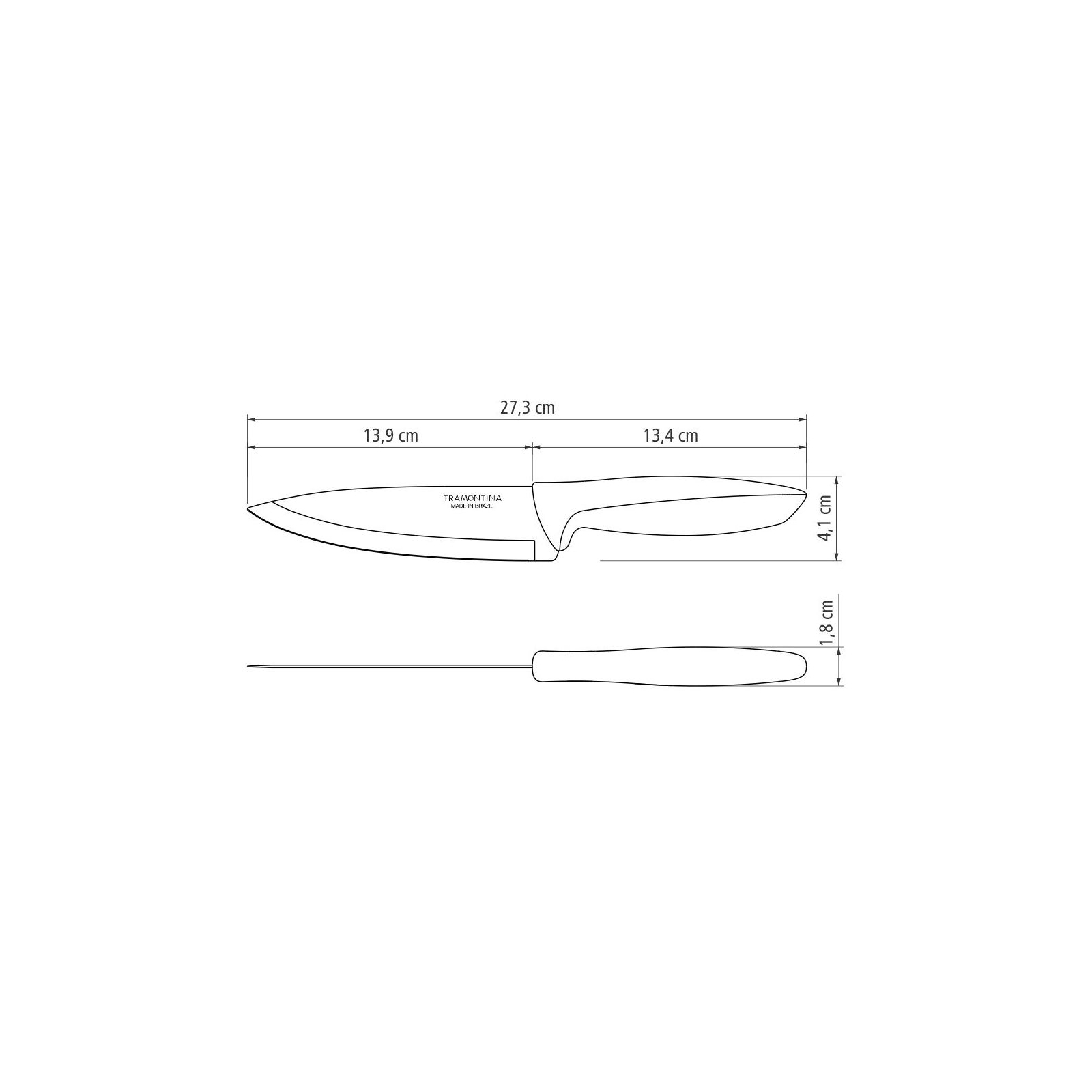 Кухонный нож Tramontina Plenus Light Grey Chef 152 мм (23426/136) изображение 3