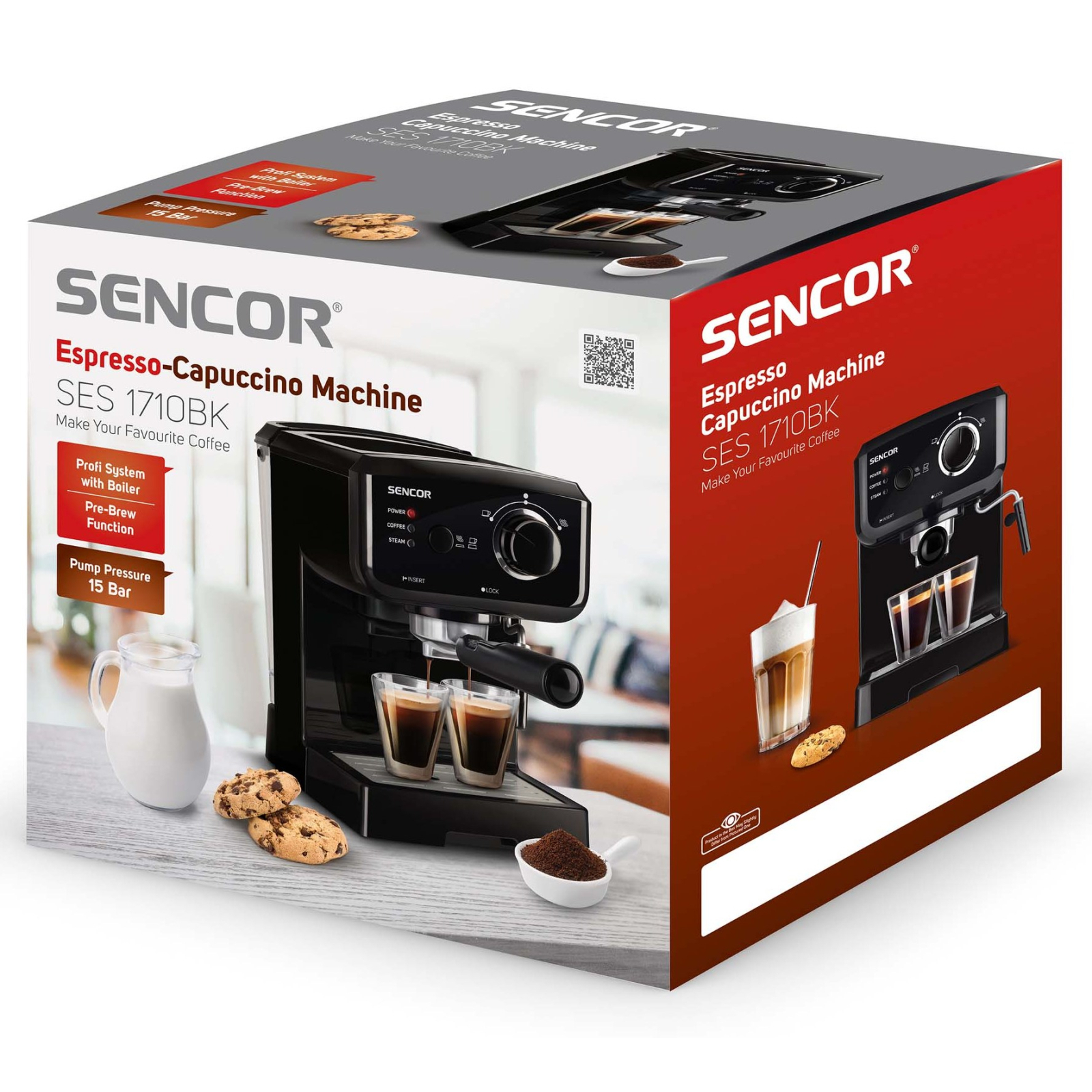 Рожковая кофеварка эспрессо Sencor SES 1710BK (SES1710BK) изображение 12