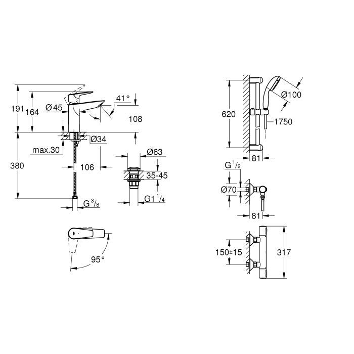 Смеситель Grohe QuickFix UA202503TE (CV030628) изображение 10