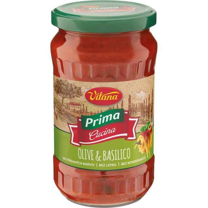 Соус Vitana Olive and Basil томатний 350 г (8593837266814)