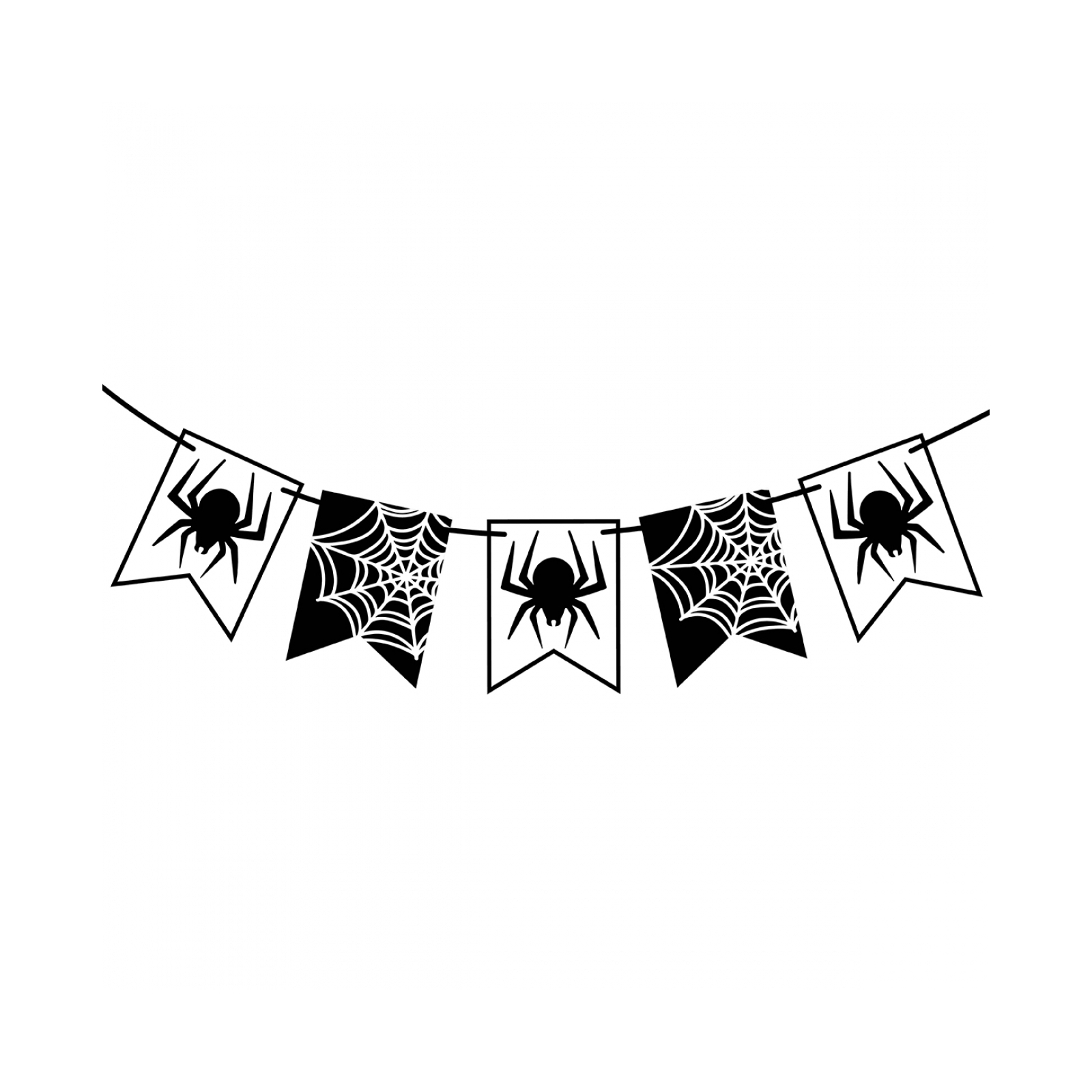 Гирлянда бумажная YES! Fun Хэллоуин "Spider", 12 флажков, 3 м (973628)