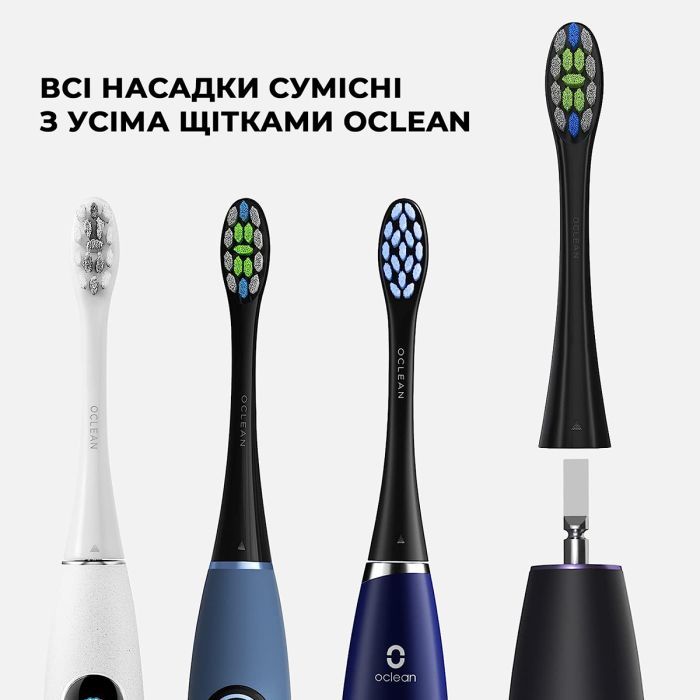 Насадка для зубної щітки Oclean P3K1 Brush Head Kids White 2pcs (6970810552546) зображення 6