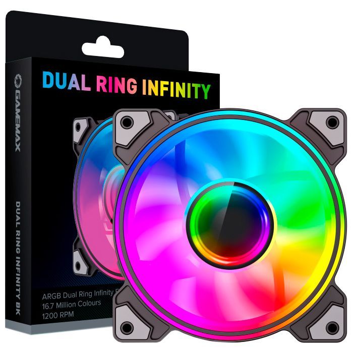 Кулер для корпуса Gamemax Dual Ring Infinity BK изображение 7