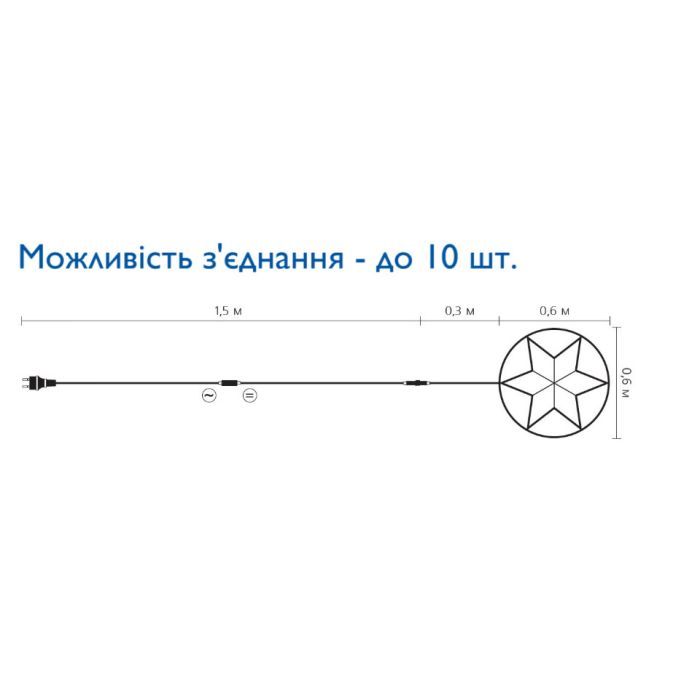 Гирлянда Delux Motif flash Star 60 х 60 см синий P44 EN (90012984) изображение 2