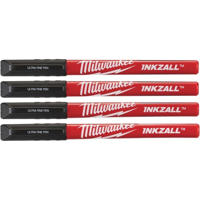 Набор маркеров Milwaukee Fine Tip INKZALL черный, 4шт (48223164)