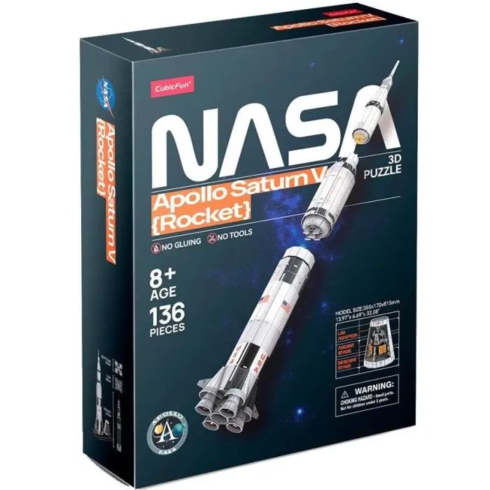 Пазл Cubic Fun 3D NASA Ракета Аполлон Сатурн-5 (DS1059h)
