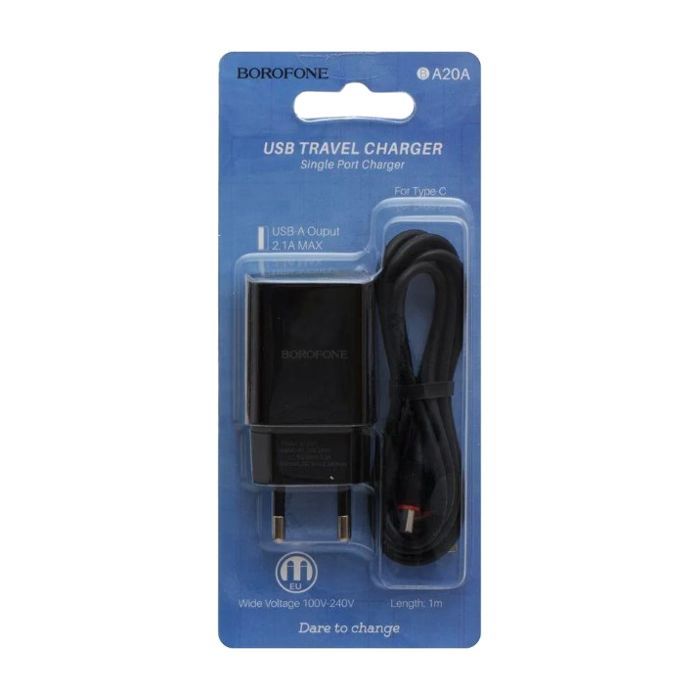 Зарядное устройство BOROFONE BA20A Sharp charger set(Type-C) Black (BA20ACB) изображение 6
