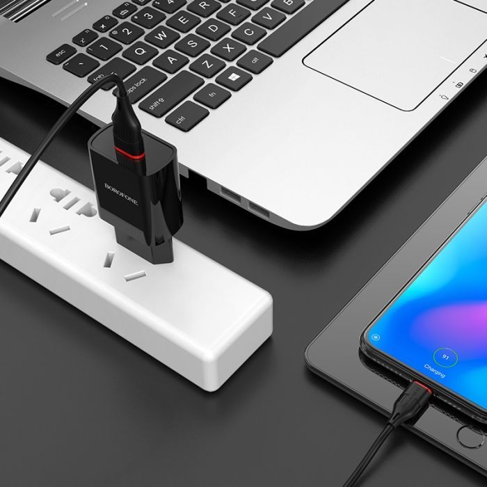 Зарядное устройство BOROFONE BA20A Sharp charger set(Type-C) Black (BA20ACB) изображение 7