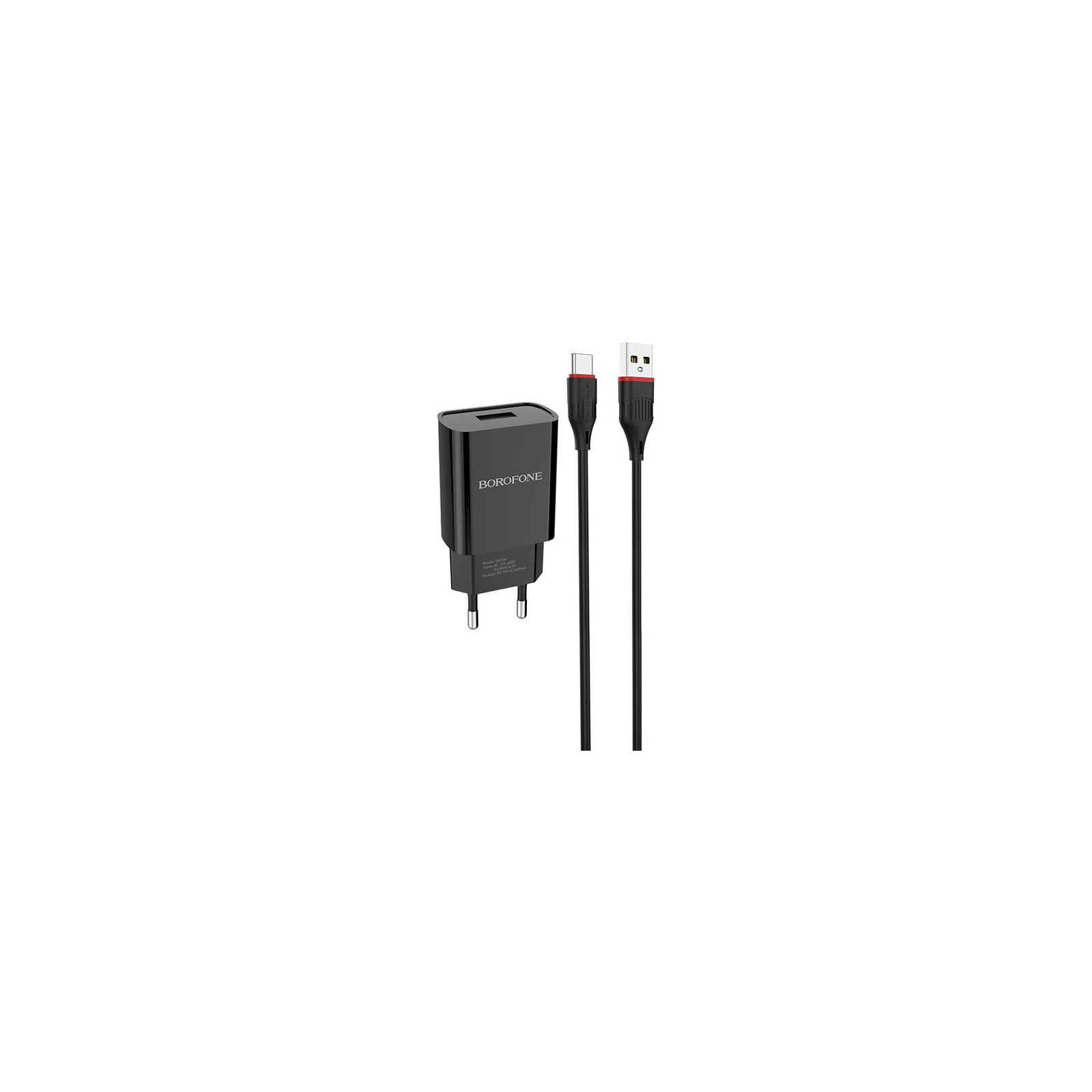 Зарядний пристрій BOROFONE BA20A Sharp charger set(Lightning) Black (BA20ACB)