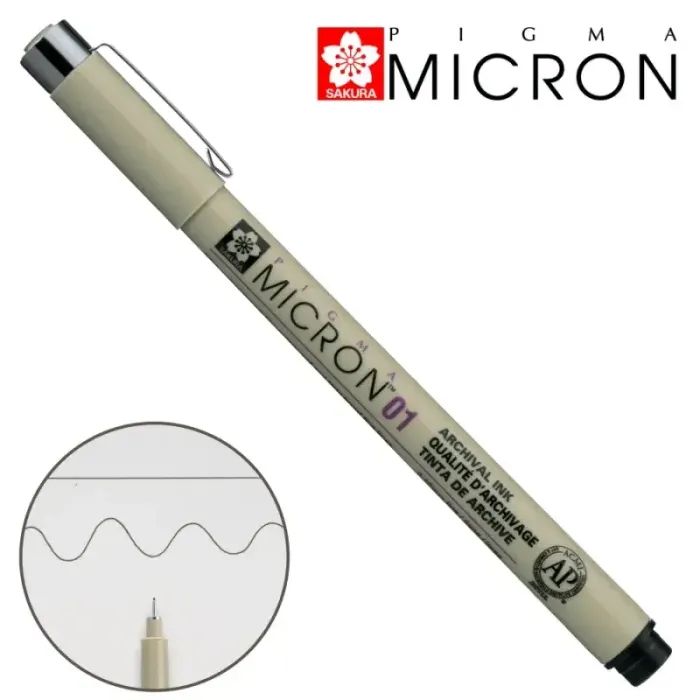 Лайнер Sakura Pigma Micron (0.1) 0,25 мм Сірий (084511333666) зображення 2