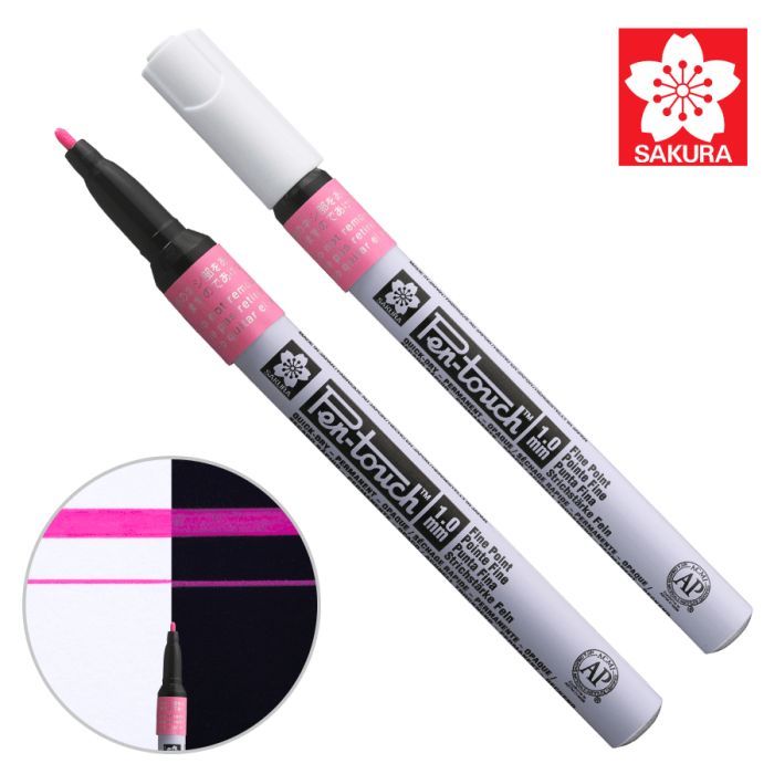 Маркер Sakura Pen-Touch Рожевий, флуоресцентний, тонкий (FINE) 1мм (084511322738)