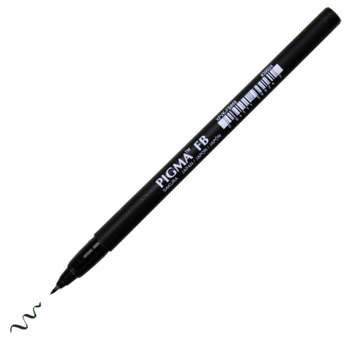 Лайнер Sakura PIGMA PEN Brush FB, Черный (084511399242)