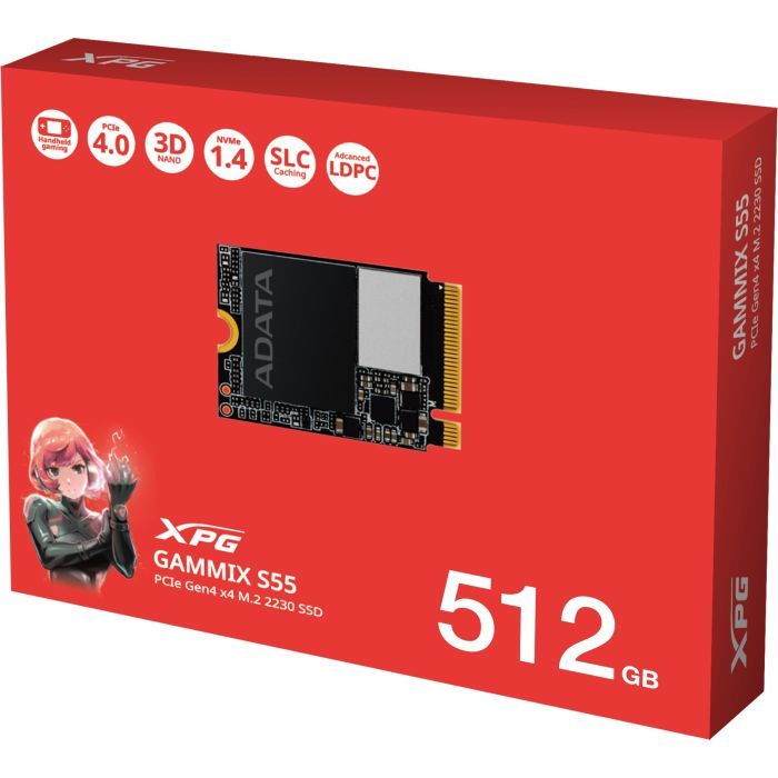 Накопитель SSD M.2 2230 512GB GAMMIX S55 ADATA (SGAMMIXS55-512G-C) изображение 3