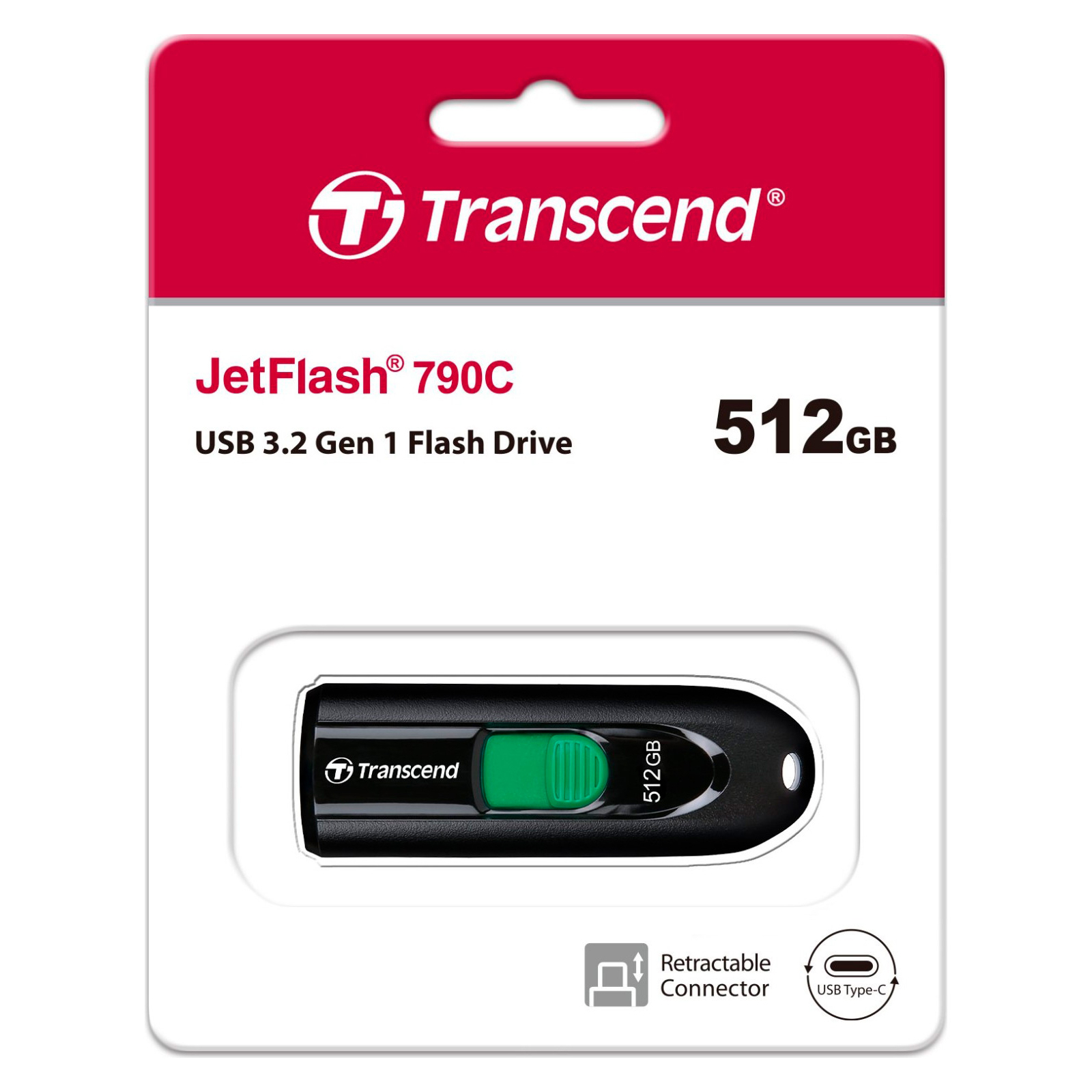 USB флеш накопитель Transcend 512GB JetFlash 790C USB 3.1 Type-C (TS512GJF790C) изображение 7