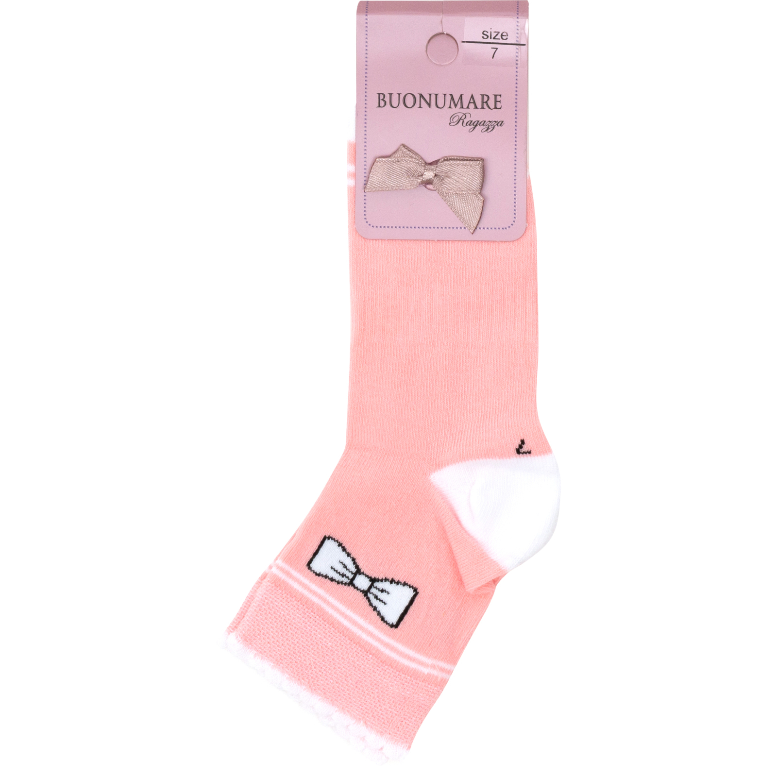 Шкарпетки дитячі BNM з бантиком (M0C0101-1271-7G-pink) зображення 2