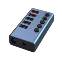 Photos - Card Reader / USB Hub Dynamode Концентратор  5 ports USB3.0 to 4*USB3.0+2.4А Power Adapter 2.5A/1 