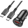 Зарядний пристрій BOROFONE BZ18A PD20W+QC3.0 car charger set (Type-C to Type-C) USB-A/Type-C Black (BZ18ACCB) зображення 2