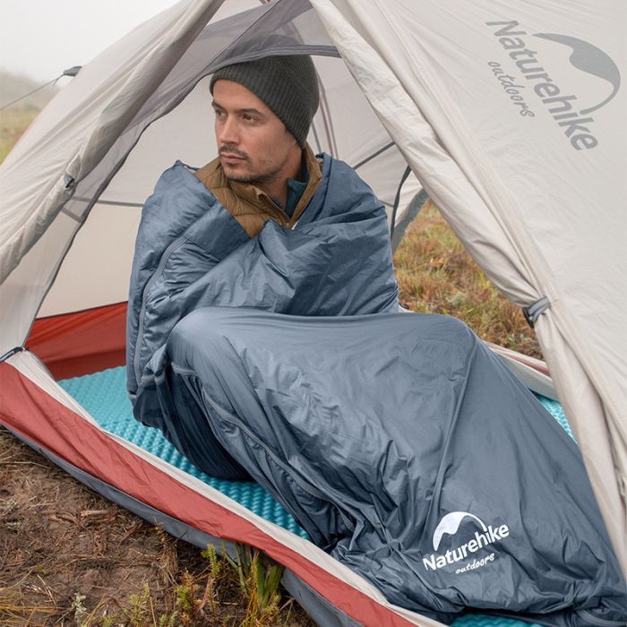 Спальный мешок Naturehike надлегкий Ultralight LW180 NH21MSD09 лівий (15°C) p-p M сіро-синій (6927595777947-L) изображение 4