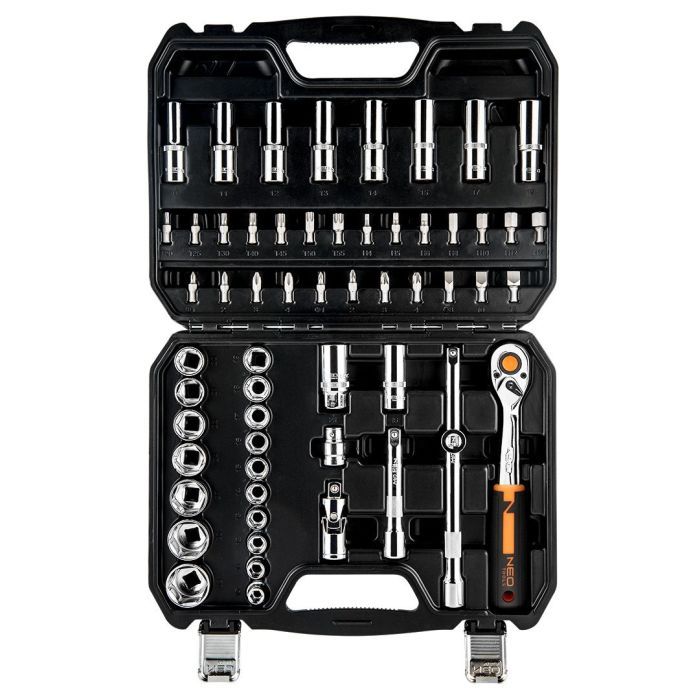 Набор инструментов Neo Tools 58шт, 1/2", CrV, кейс (10-042) изображение 3