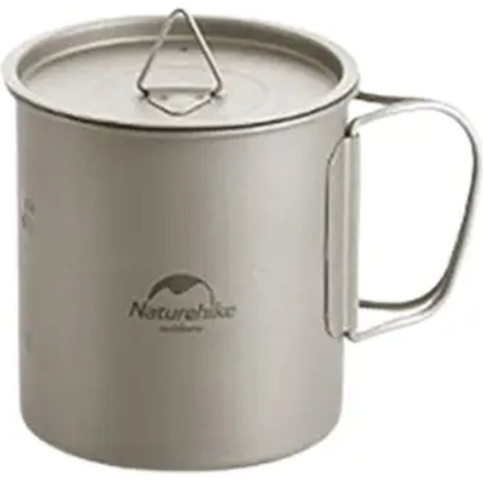 Чашка туристическая Naturehike NH20CJ005 титанова з ручкою 600 мл (6927595769966) изображение 2