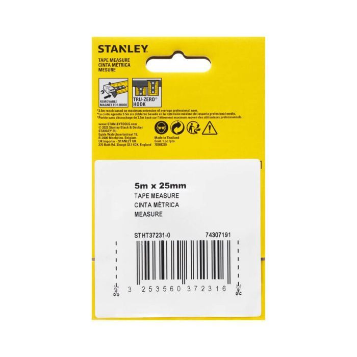 Рулетка Stanley CONTROL-LOCK, 5мх25мм, у прогумованому корпусі, з двосторонньою шкалою (STHT37231-0) зображення 7