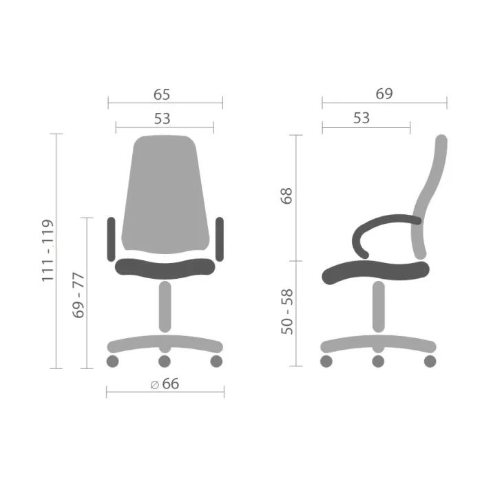 Офісне крісло Аклас Селін ANF Бежевий (1705B-2 Beige) (00146343) зображення 12