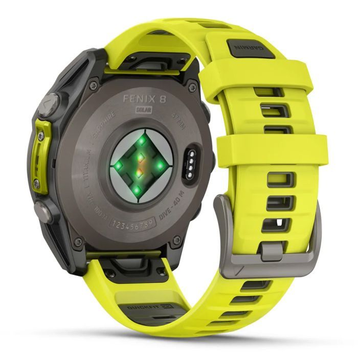 Смарт-годинник Garmin fenix 8 47mm,Saph Solar, BareTi/Graphite,AmpYe/GrphBnd (010-02906-21) зображення 6