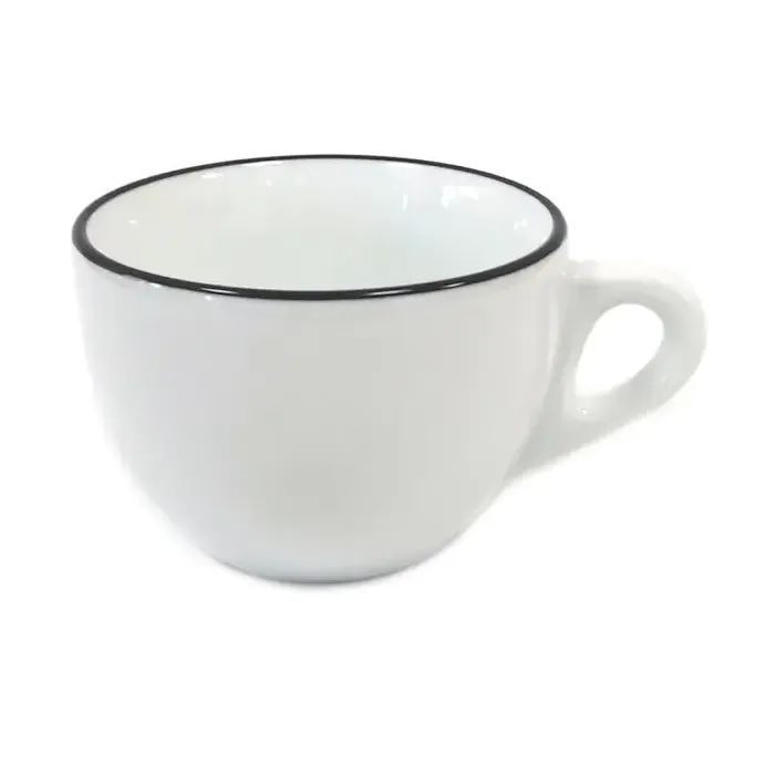 Чашка Ancap caffe latte 350 мл, серія Verona Colored Rims Black (37571)