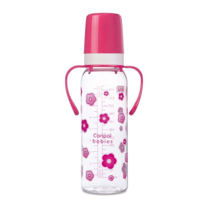 Бутылочка для кормления Lovi 250 мл с ручкой (BPA FREE) розовый (11/815)