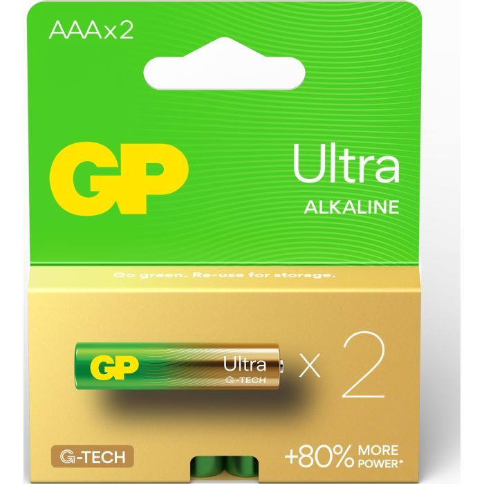Батарейка Gp AAA LR03 ULTRA Alcaline * 2 (24AU21-SB2 / 4891199218101) изображение 2