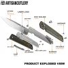 Ніж Artisan Sirius S35VN Black Blade Od Green (2798.04.32) зображення 9