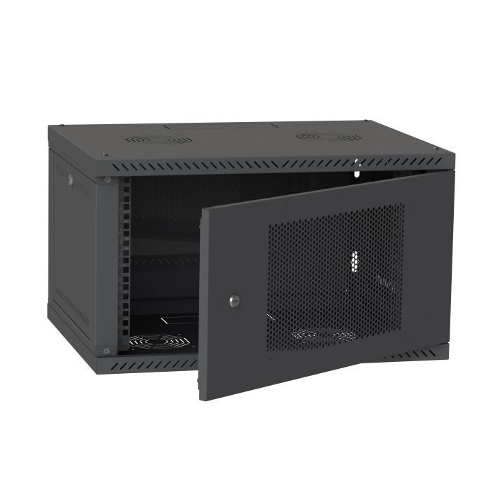 Шкаф настенный Ipcom 4U, 600*350, перфорация, RAL9005 (СН-4U-060х035-ДП-9005) изображение 2