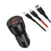 Зарядний пристрій XO CC55 QC3.0 18W (2USB/2.4A) + USB - Lightning + MicroUSB + Type-C Black (XO-CC55-BK)