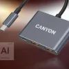 Концентратор Canyon hub DS-3 3in1 USB-C Dark Grey (CNS-TDS3) изображение 10
