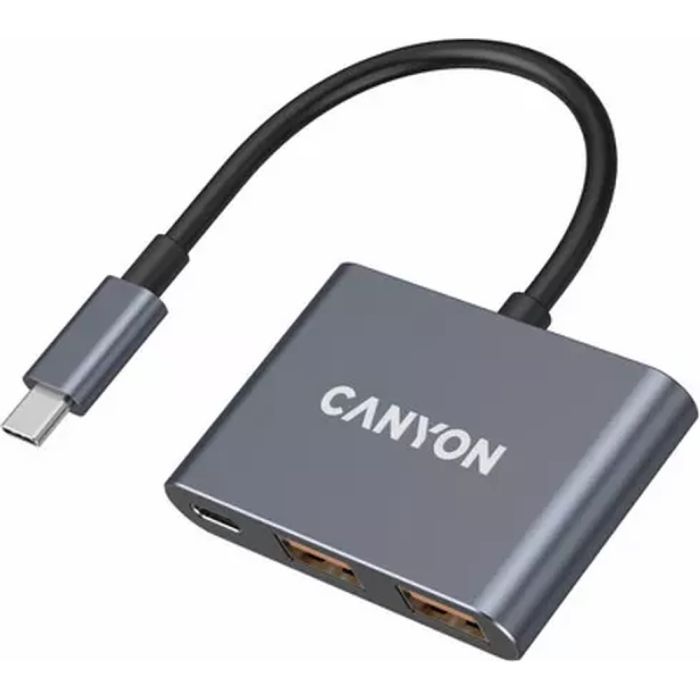 Концентратор Canyon hub DS-3 3in1 USB-C Dark Grey (CNS-TDS3) изображение 2
