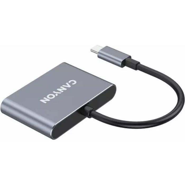 Концентратор Canyon hub DS-3 3in1 USB-C Dark Grey (CNS-TDS3) изображение 3