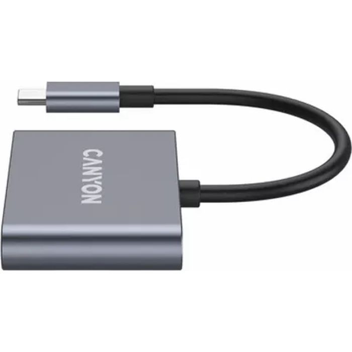 Концентратор Canyon hub DS-3 3in1 USB-C Dark Grey (CNS-TDS3) изображение 4