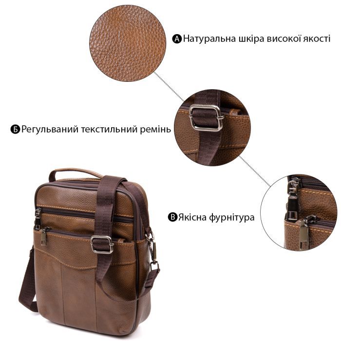 Сумка Vintage Коричневая (20392) изображение 4